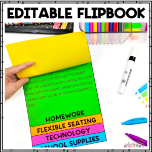 an editable flipbook for meet the teacher