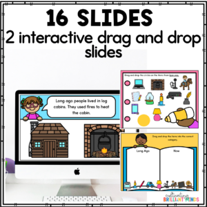 slides and worksheets to teach then and now