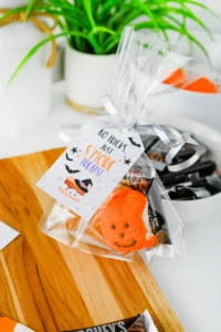 Halloween S'mores Treat Bags on a wooden board