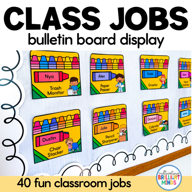 a classroom job bulletin board display