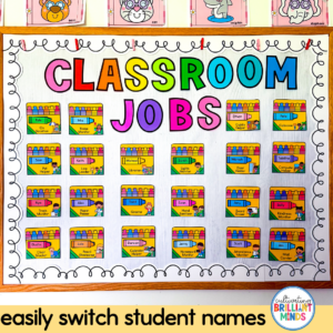 a classroom job bulletin board display
