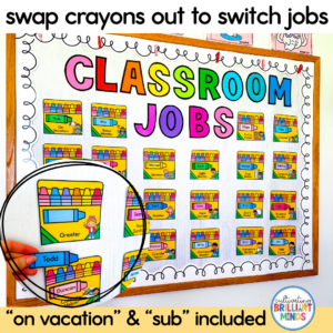 a classroom job bulletin board display