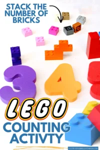 lego math towers with foam numbers 1-5 and the same amount of lego blocks