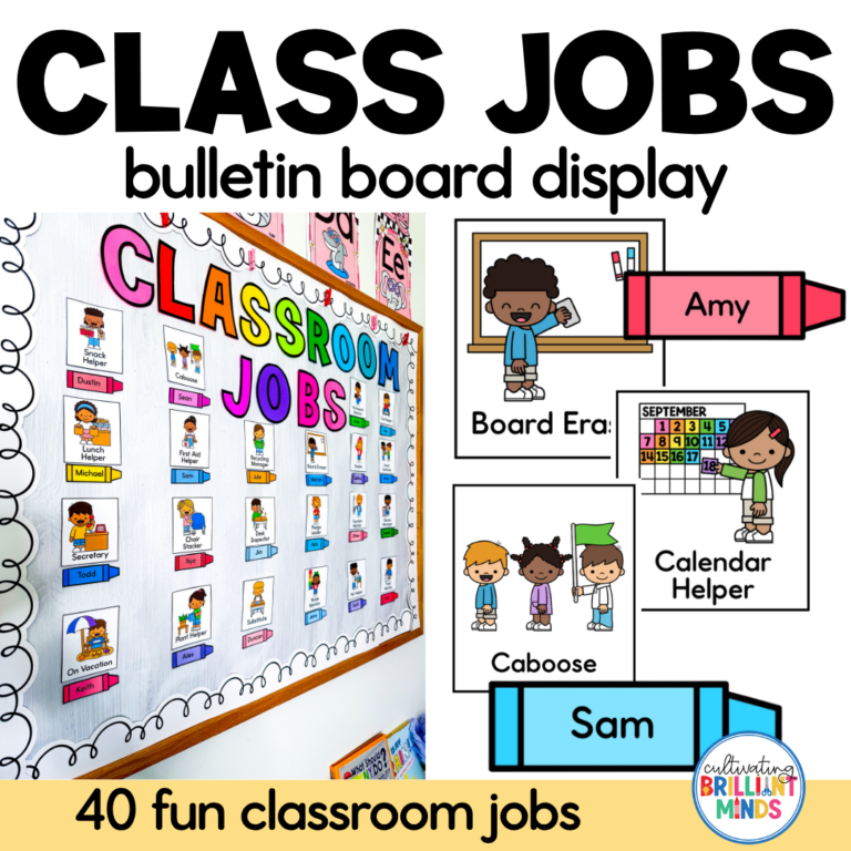 a classroom job bulletin board display