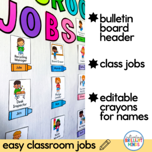 a classroom job bulletin board display
