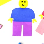 LEGO minifigures made out of construction paper