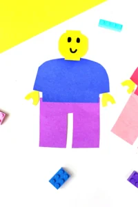 LEGO minifigures made out of construction paper
