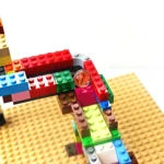 a LEGO Marble Run of a course made out of legos for a marble to roll down