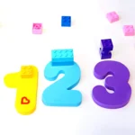lego math towers with foam numbers 1-3 and the same amount of lego blocks