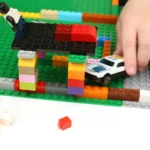 a maze for cars built out of legos