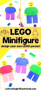 LEGO minifigures made out of construction paper
