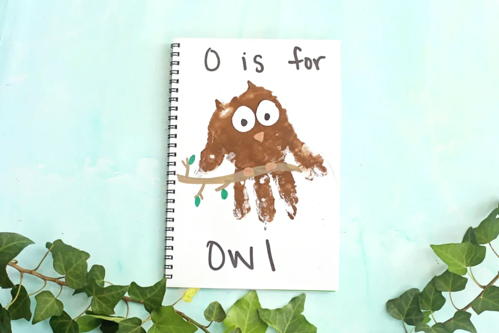a letter o owl handprint craft that reads "O is for owl"