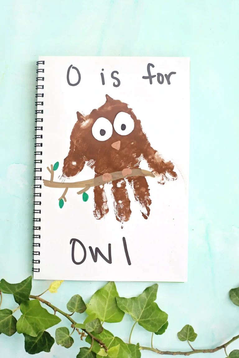a letter o owl handprint craft that reads "O is for owl"