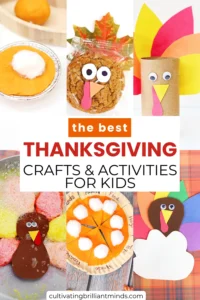 a collage of Thanksgiving Crafts and Activities