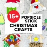 a collage of Christmas Popsicle Stick Crafts