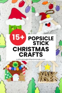 a collage of Christmas Popsicle Stick Crafts