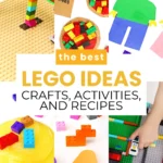 a collage of LEGO Crafts, Activities, and Recipes