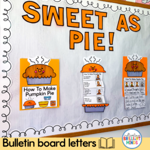 pie writing bulletin board
