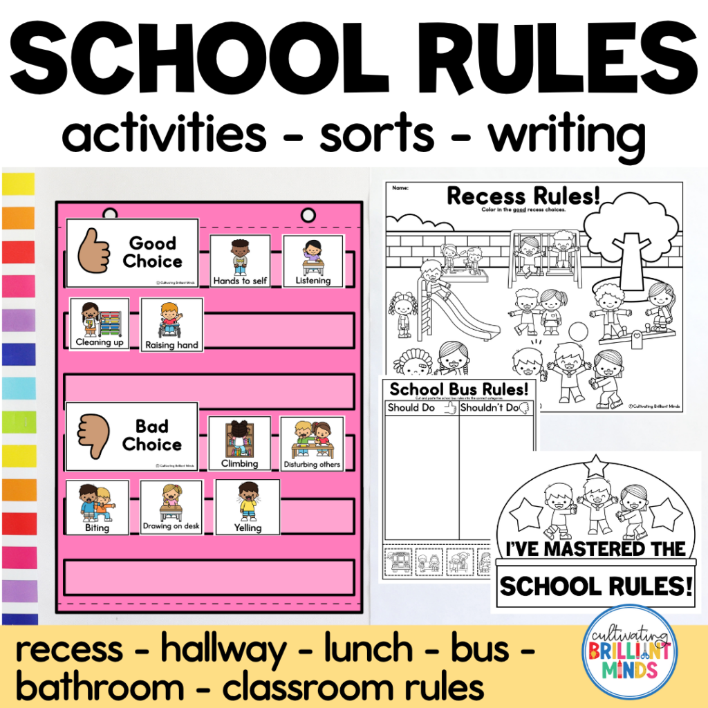 activities and worksheets to practice school rules