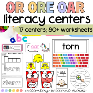 OR, ORE, OAR centers and worksheets