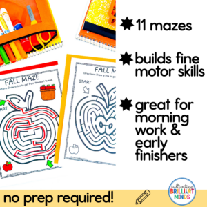 Autumn Maze Worksheets
