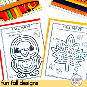 Autumn Maze Worksheets