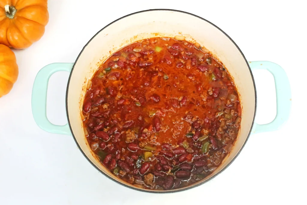 chili cooking in a pot