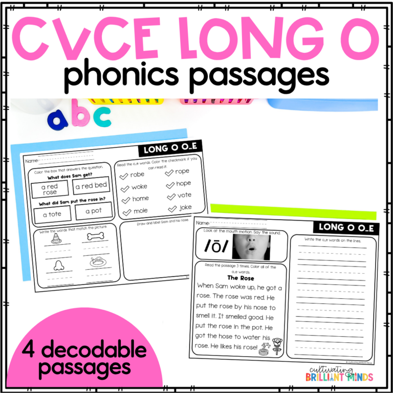 phonics passages the practice long o words