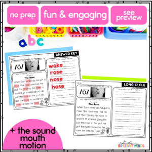 phonics passages the practice long o words