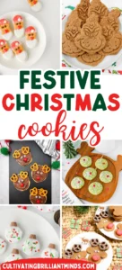 a collage of christmas cookies for kids