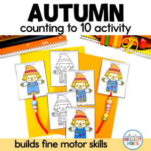 Fall Counting to 10 Task Cards