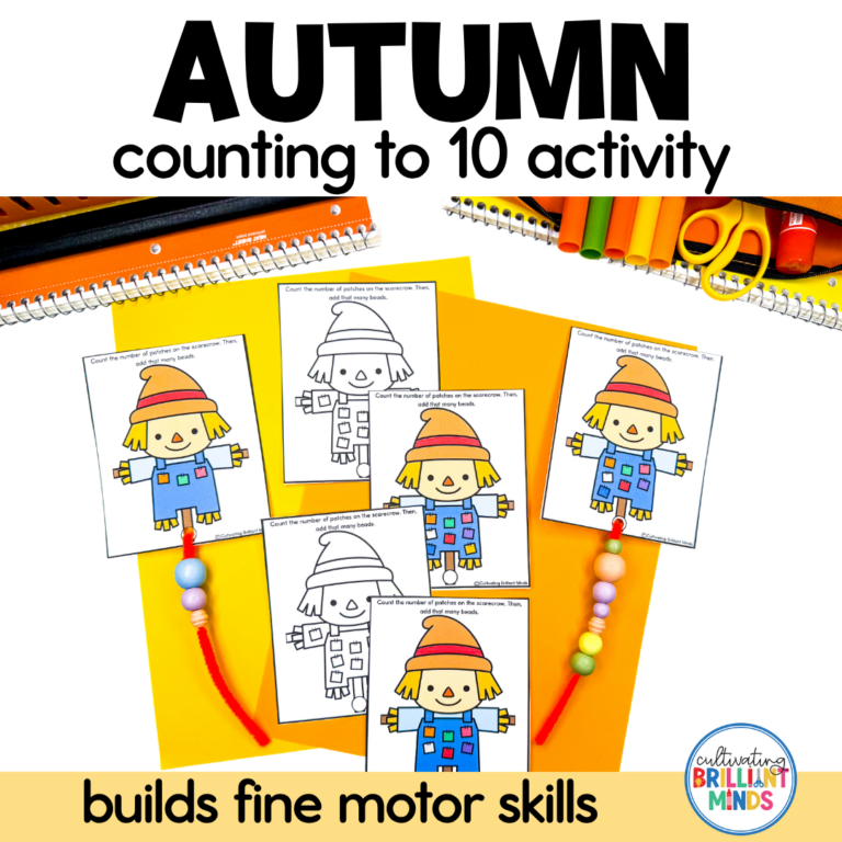 Fall Counting to 10 Task Cards