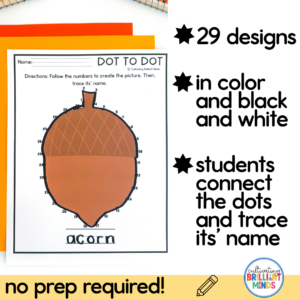 Fall Dot to Dot Worksheets