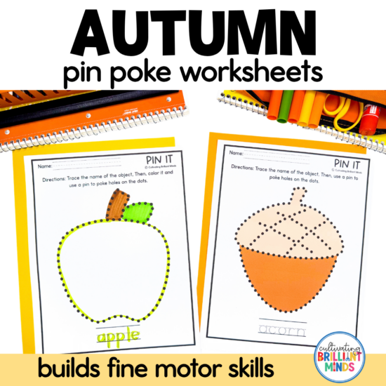 Fall Pin Poke Worksheets