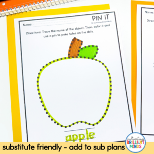 Fall Pin Poke Worksheets
