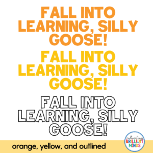 Fall Silly Goose Bulletin Board 4
