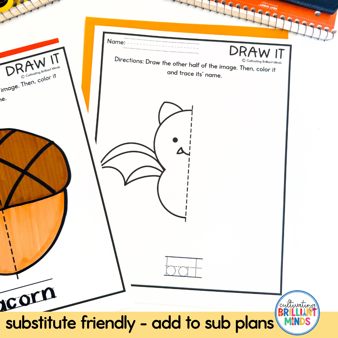 Fall Symmetry Worksheets 4 - Cultivating Brilliant Minds Fall Symmetry Worksheets