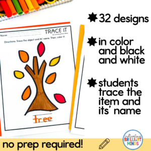 Fall Tracing Worksheets