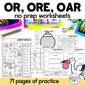OR ORE OAR Worksheets