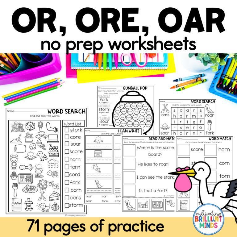 OR ORE OAR Worksheets