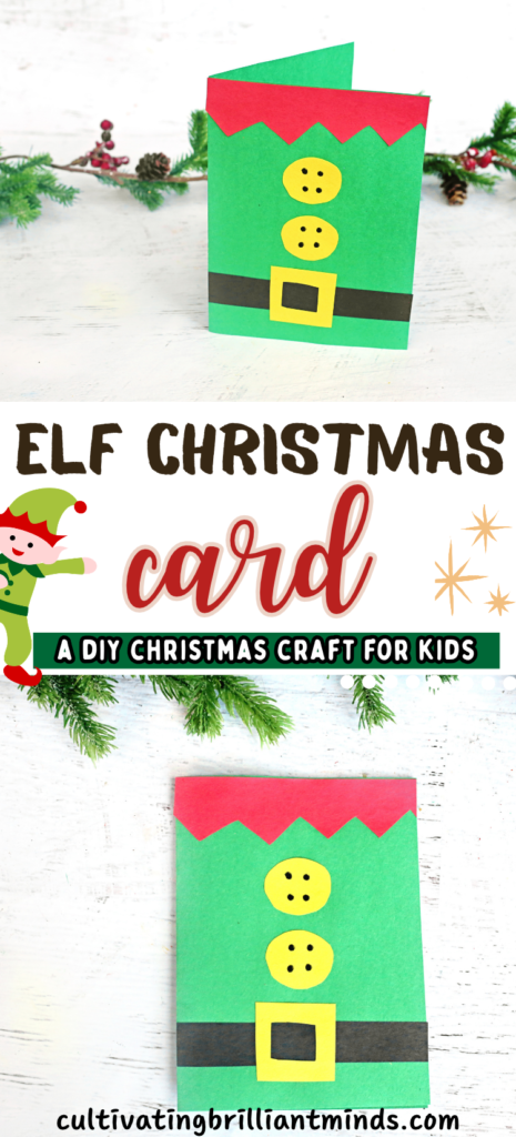 a diy christmas card that looks like an elf outfit