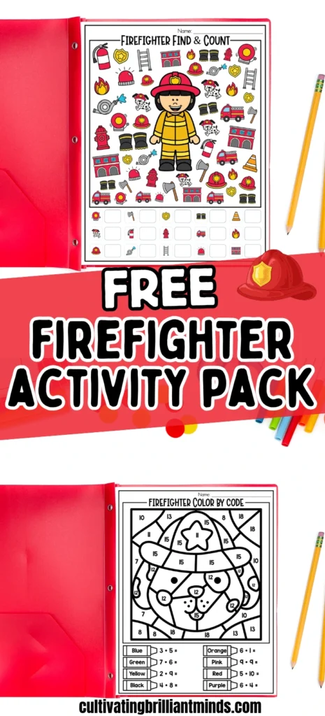 Free Firefighter Activity Pack worksheets